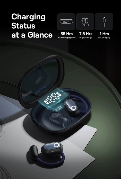 Навушники Baseus Eli Fit Open-Ear TWS спортивні амбушюри для бігу - black