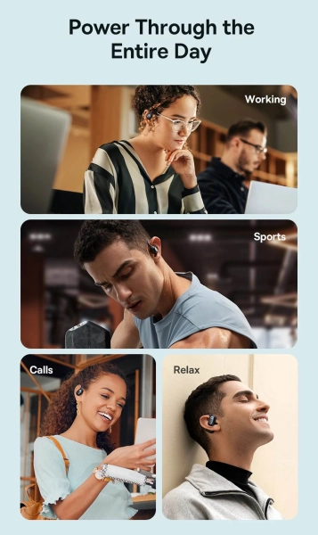 Навушники Baseus Eli Fit Open-Ear TWS спортивні амбушюри для бігу - black