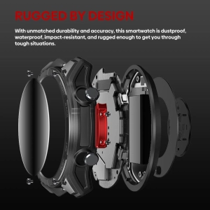 Смарт-годинник Vertix Stratos 4 GPS, 1.43-дюймовий AMOLED-дисплей, 5 атм Чорний