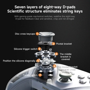 Геймпад AJAZZ GP100 Bluetooth 1000mAh PC,Switch,Android IOS Чорний