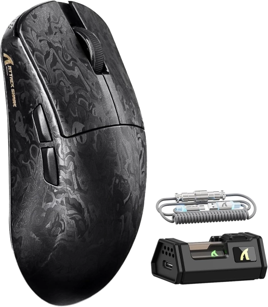 Миша ATTACK SHARK R11 ULTRA 42000 DPI, PAW3950 MAX, Carbon Fiber, 8K,Black