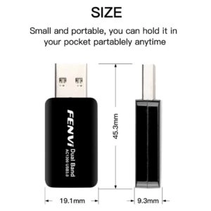 USB-адаптер Wi-Fi Fenvi 1300Mbps для ноутбуків ПК Dual Band 2.4G 5G
