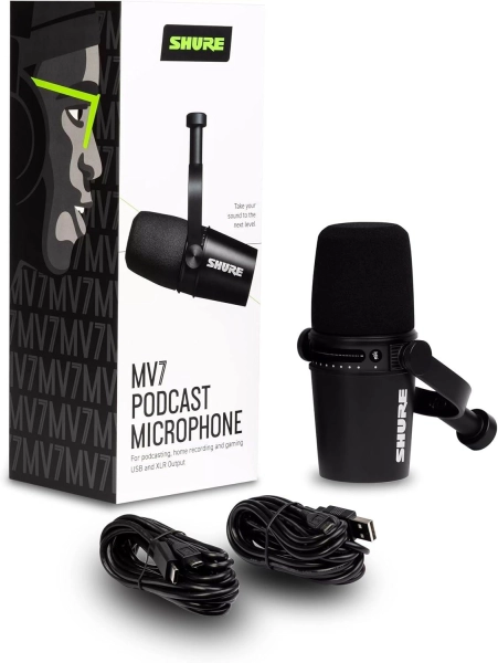Студійний мікрофон Shure MV7-К (XLR/USB) Black