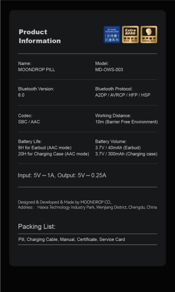 Навушники бездротові Moondrop Pill ENC, Bluetooth 6.0 Зелені