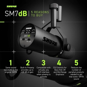Мікрофон студійний Shure SM7DB Чорний