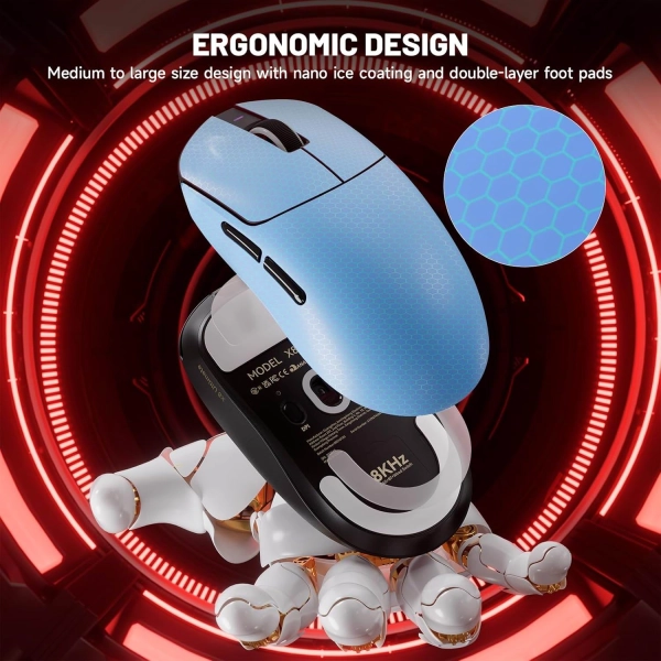 Миша ATTACK SHARK X8 Ultimate 42000 DPI PAW3950MAX,8K Sensor,Nordic 54L15 Black