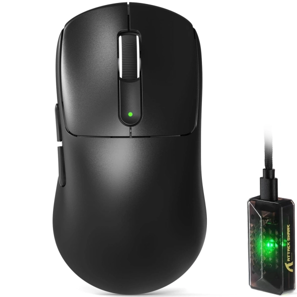 Бездротова миша ATTACK SHARK V5 42000 DPI PAW3950MAX,8K,Nordic 52840,Black