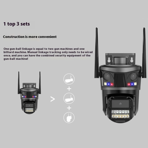 Зовнішня IP WiFi камера QEARIM EP20-SP3M ICSEE 3 Лінзи автостеження за людиною