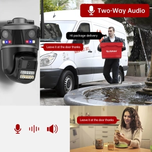 Зовнішня 9MP IP WiFi камера QEARIM EP20-SP9M ICSEE 3 Лінзи автостеження за людиною