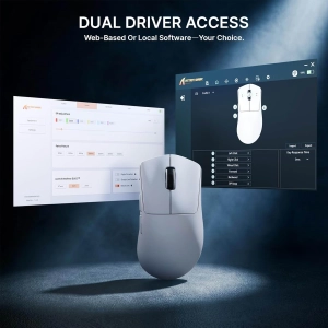 Безпровідна мишка ATTACK SHARK V8 42000 DPI PAW3950MAX Nordic 54L15 8K White