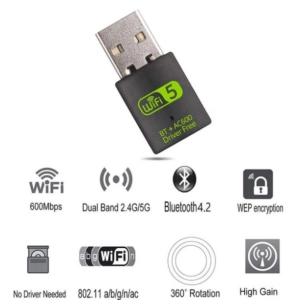 USB-адаптер ZEXMTE 600Mbps Wi-Fi+Bluetooth для ноутбуків ПК