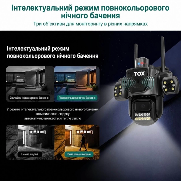 Зовнішня IP WiFi камера TOX EP17-SP3 Автостеження за людиною ICSEE