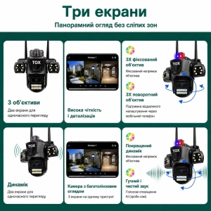 Зовнішня IP WiFi камера TOX EP17-SP3 Автостеження за людиною ICSEE