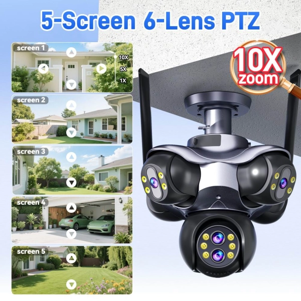 Зовнішня 30 MP IP камера Ansvicam 873 10X Zoom 6 лінз 10K автоматичне стеження WiFi FFVideo