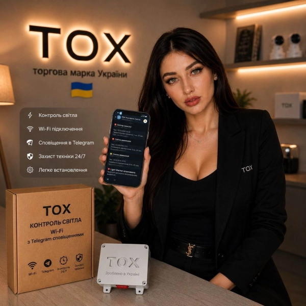TOX Контроль Світла Wi-Fi - повідомлення про відключення світла в Telegram