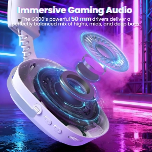Навушники ATTACK SHARK G800, об'ємний звук 7.1, Bluetooth/2.4G для ПК, PS5, PS4, Xbox Білі