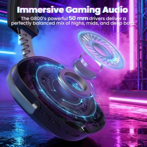 Навушники ATTACK SHARK G800, об'ємний звук 7.1, Bluetooth/2.4G для ПК, PS5, PS4, Xbox Чорного кольору