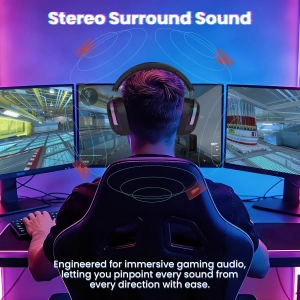 Навушники ATTACK SHARK G800, об'ємний звук 7.1, Bluetooth/2.4G для ПК, PS5, PS4, Xbox Чорного кольору