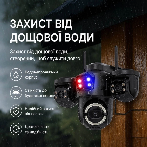 Зовнішня IP WiFi камера TOX EP16 ICSEE 3 Лінзи автостеження за людиною