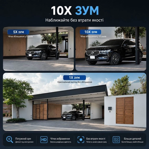 Зовнішня 20 MP IP камера 3 в 1 Overscam 10X Zoom 3 моторизовані камери WiFi FFVideo