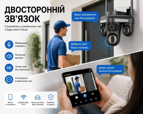 Зовнішня 20 MP IP камера 3 в 1 Overscam 10X Zoom 3 моторизовані камери WiFi FFVideo