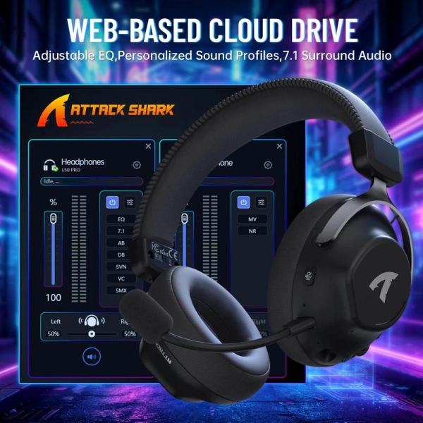 Навушники ATTACK SHARK L50 PRO Black